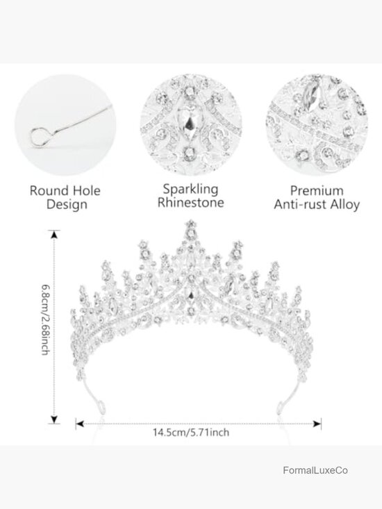 3 Pack Crystal Tiaras Princess Crowns Bridal Queen Headbands Wedding Party Hair